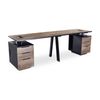 Modern Furniture ARTO 2 People Workstation with 2 Cabinets  240cm Oak&Black