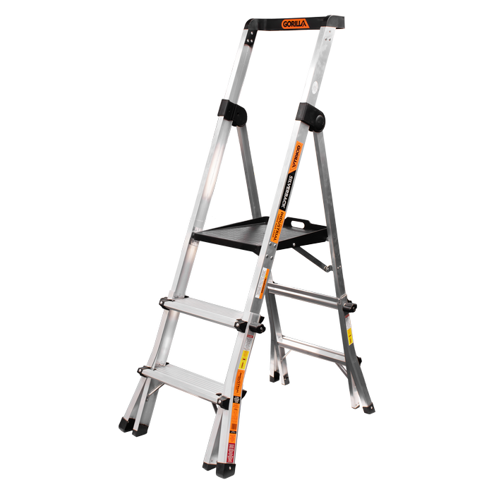 Gorilla 150kg 3-4 Step Silverback Adjustable Platform Ladder
