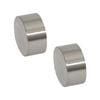 Pillar 25mm Brushed Chrome Curtain Rod Finial Cap - 2 Pack