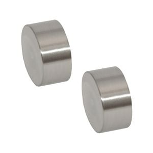 Pillar 25mm Brushed Chrome Curtain Rod Finial Cap - 2 Pack