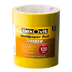 Flexovit 115mm x 5m 120 Grit Timber Sandpaper Roll