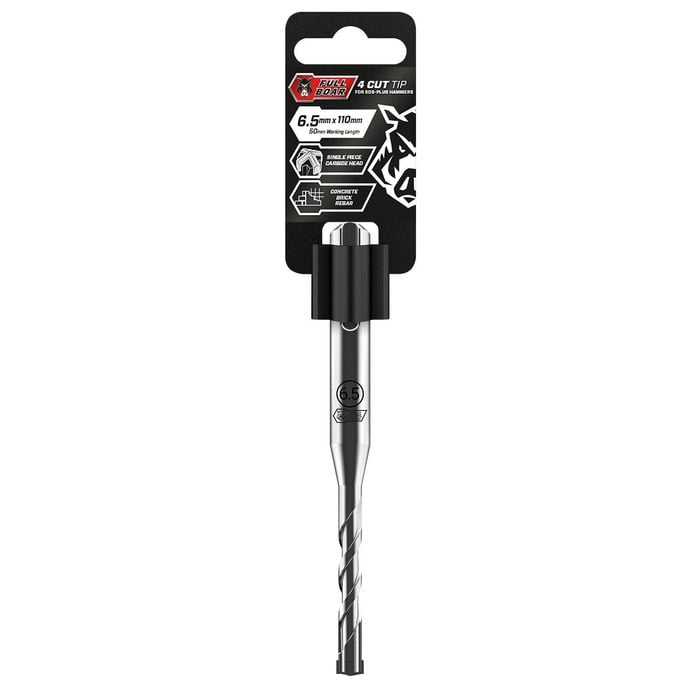 Full Boar 6.5 x 110mm 4 Cut Tip For SDS-Plus Hammers FB4CUT-65110