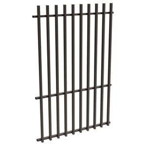 ProtectorAl 0350-1200W x 1800H Satin Black Aluminium Batten Pool Fence Panel with Mid Rail - Black