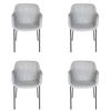 SK Designer Living | Pack of 4 | Milan Fabric Dining Chair - Textured Light Grey