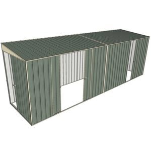 Build-a-Shed 1.5 x 6 x 2m Sliding Door Tunnel Shed With 3 Sliding Side Doors - Green