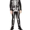 Hooded Black And White Boys Halloween Skeleton Costume - Xlarge