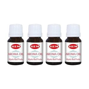 4PK HEM Home Fragrance Scented Smelling Oil Bottle 10ml Mystic Red Fruits