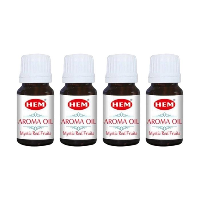 4PK HEM Home Fragrance Scented Smelling Oil Bottle 10ml Mystic Red Fruits