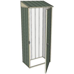 Build-a-Shed 0.4 x 0.8m Single Hinged Door Garden Locker - Green