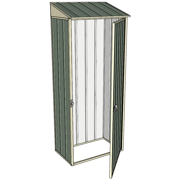 Build-a-Shed 0.4 x 0.8m Single Hinged Door Garden Locker - Green