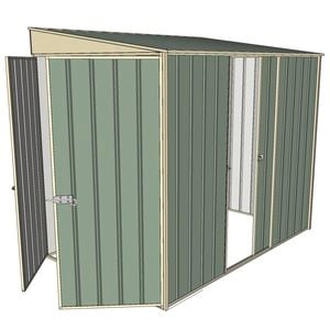 Build-a-Shed 1.5 x 2.3 x 2m Single Sliding Side Door Skillion Shed - Green