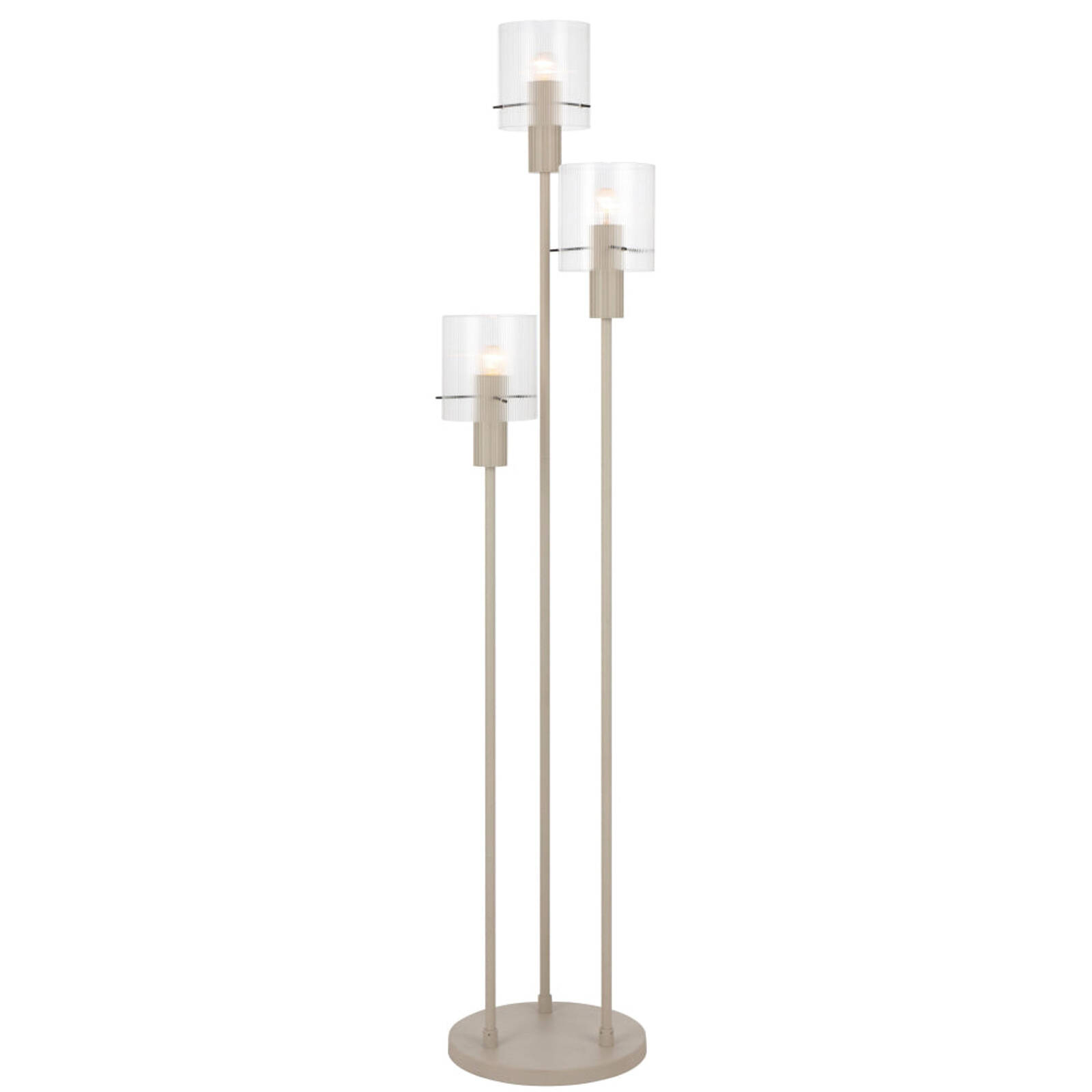 Telbix Mika Modern Standing Floor Lamp Light Foot Switch Metal Glass Grey Clear Satin product image
