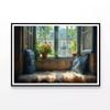 Pillow Resting On a Window Seat   Print 100% Australian Made 90x60cm  (Poster)