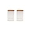 2pc Brunswick Bakers 1000ml Glass Starter Storage Jar w/ Bamboo Lid Set Clear