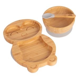 Tiny Dining 3pc Bamboo Penguin Baby Feeding Set with Suction Cup
