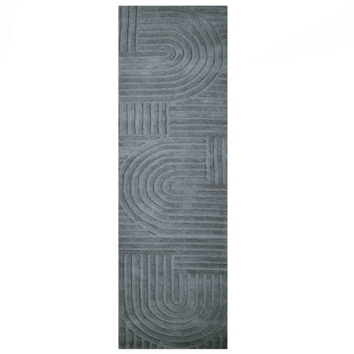 Contemporary Handwoven Wool Rug-Unity 6230-Smoke-80x300cm