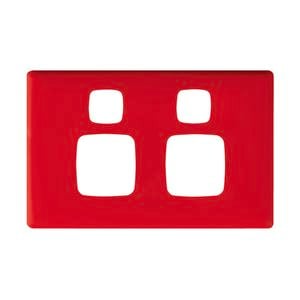 HPM LINEA Double Powerpoint Coverplate - Saucy Red