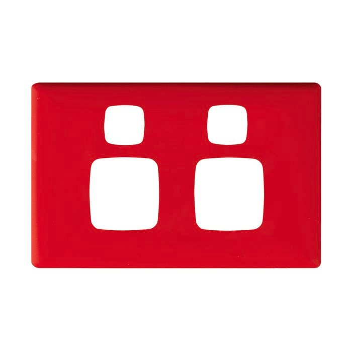 HPM LINEA Double Powerpoint Coverplate - Saucy Red