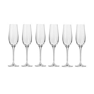 6pc Krosno Harmony 200ml Stemmed Champagne Glass Flute Set - Clear