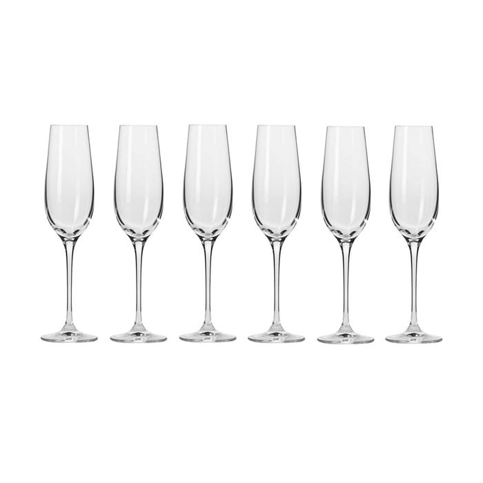 6pc Krosno Harmony 200ml Stemmed Champagne Glass Flute Set - Clear