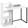 Costway Computer Desk Charging 110cm Study Table Shelves Monitor Stand