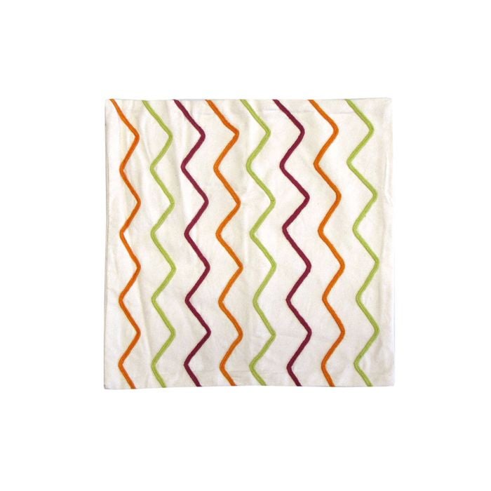 Nora Cream Embroidered Cushion Cover 43 x 43cm