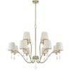 Telbix Malvern Vintage Pendant Hanging Lamp Light Metal Crystal Fabric Antique Silver Satin