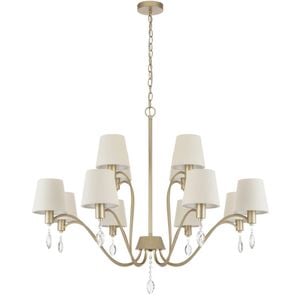 Telbix Malvern Vintage Pendant Hanging Lamp Light Metal Crystal Fabric Antique Silver Satin