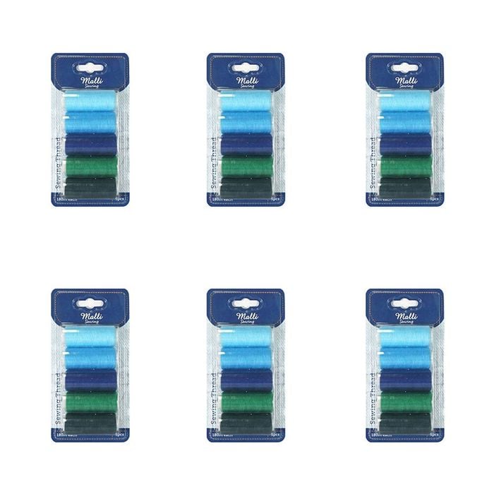 6x 5pc Malli Cool Shades 180m Plastic Spool Sewing Diy Garment Thread