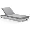 Santorini Aluminium Outdoor Sun Lounge White & Textured Olefin Grey Cushions