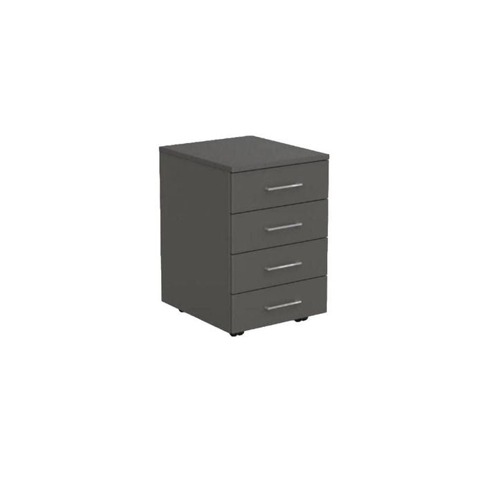 Olg Ekosystem Mobile Pedestal 4 Drawer Charcoal W400mm X D460mm X H600mm