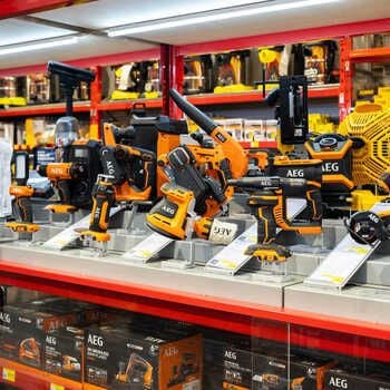 AEG tools in aisle at Carrum Downs Warehouse