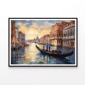Oil Painting of Water Canal  Print 100% Australian Made 120x90cm  (Poster)