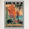 Galrie Captivating Forth Bridge Vintage Travel Poster of Scotland's East Coast Art Print, Black Frame, 70 x 100cm (28 x 40inch)