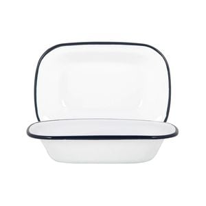 Argon Tableware White Enamel Pie Dishes - 20cm - Pack of 2
