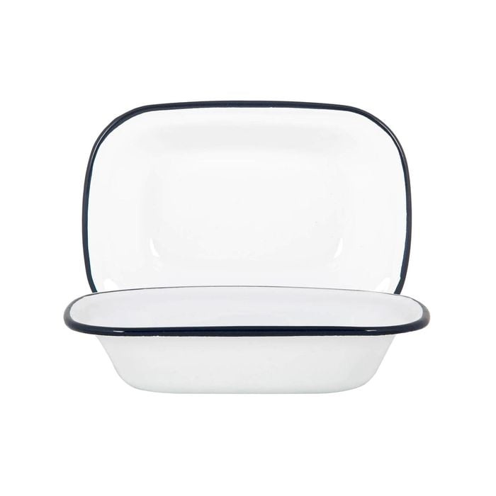 Argon Tableware White Enamel Pie Dishes - 20cm - Pack of 2