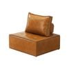 Oikiture 1PC Modular Sofa Adjustable Back PU Leather Brown