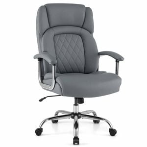Costway Adjustable Executive Chair Swivel Computer Recliner Grey