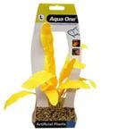 Aqua One Aquarium Silk Plant YELLOW SWORD with Gravel Base LARGE