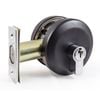Gainsborough Matt Black G2 Series Keyed Smooth Round Double Cylinder Deadbolt