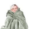 Laura Hill 800-GSM Mink Blanket Queen Size Double-Sided Soft Plush Bed Faux Throw Rug Sage