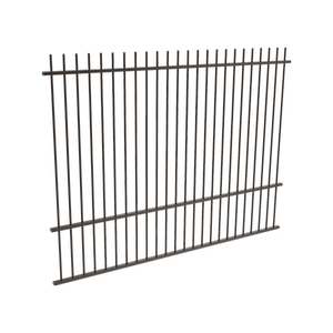 ProtectorAl 2400 x 1800mm Black Aluminium Picket Top Pool Fence Panel With Mid Rail
