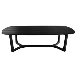 SK Designer Living | Arlo Curved Edge Oval Wood Coffee Table - Black
