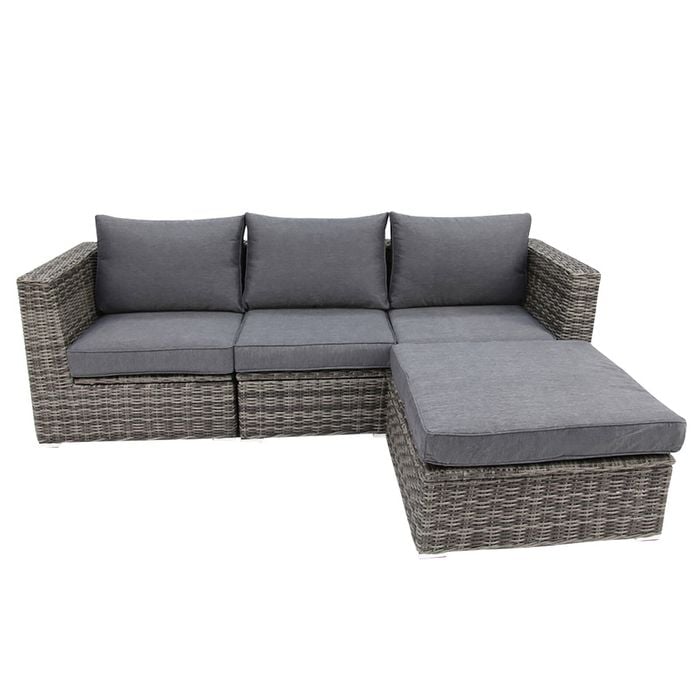 Compact Amani Storage Lounge Setting - Grey Storm