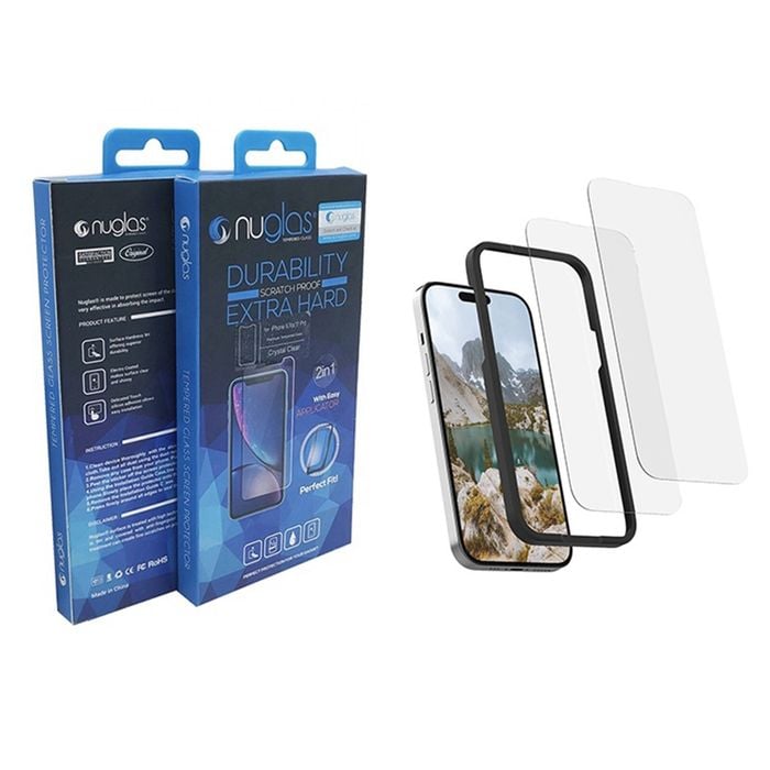 Nuglas 2x Screen Protector Tempered Glass For Iphone 14 Pro With Applicator