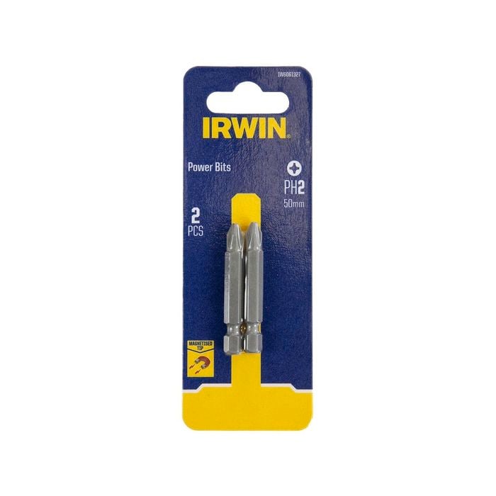 IRWIN 50mm PH2 Magnetic Power Bits - 2 Pack
