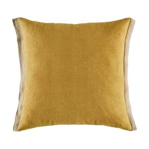 Kas Australia Belrose Cushion Linen Flange Mustard 50x50cm