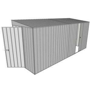 Build-a-Shed 1.5 x 4.5 x 2m Single Sliding Side Door Skillion Shed - Zinc