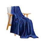 Soga Throw Blanket Striped Pattern Thin Flannel  Comforter
