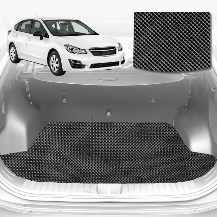 6D Diamond Car Boot Mat for Subaru Impreza G3, G42011-2016-Sedan-Cargo Mat-Black-Outback GT
